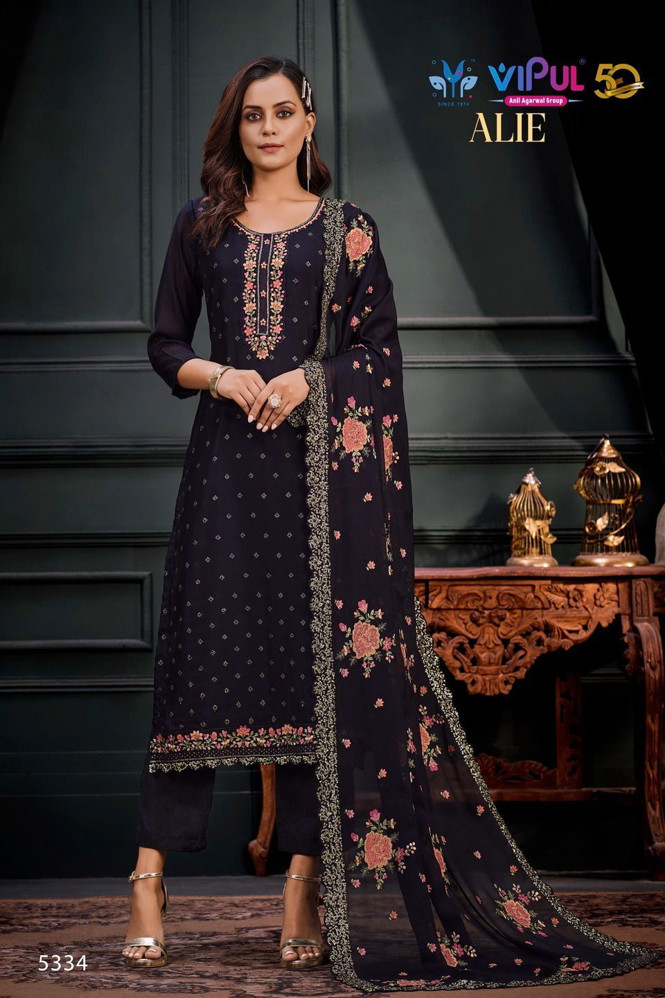 Alie By Vipul Heavy Embroidery Georgette Suits Catalog
